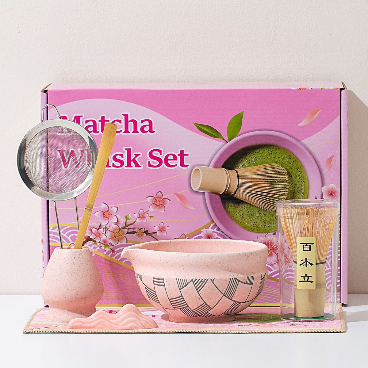 Japanese Style Matcha Bowl Set with Whisk and Accessories