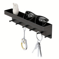 No-Drill Wall Mounted Key Holder with Storage Shelf for Entryway and Bathroom