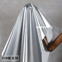 Matte Silver Thin Mirror Patent Leather Fabric for Performance Wear and Apparel Design