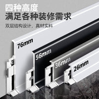 Aluminum Alloy Skirting Board with Buckle, Nail-Free Baseboard for Wall Corner Decoration