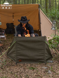 Koman Outdoor Barbecue Grill Windscreen, Large Folding, High Temperature Resistant, Flame Retardant, Windproof, Portable Screen