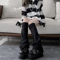 Knitted Y2K Leg Warmers for Women, Harajuku Style Ribbed Boot Cuffs, Warm and Fashionable