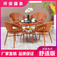 Outdoor Rattan Wicker Bistro Set with 3 Chairs and Coffee Table for Patio Balcony Garden