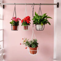 Wrought Iron Multi-Layer Hanging Planter Stand for Balcony, Succulents, Green Plants, and Orchids