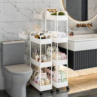 Slim Rolling Storage Cart with Wheels for Bathroom Kitchen Laundry Narrow Spaces