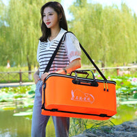 Foldable Live Fish Bucket with Shoulder Strap and Optional Oxygen Pump for Fishing