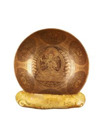 Manjushri Buddha Singing Bowl Set for Sound Therapy and Meditation