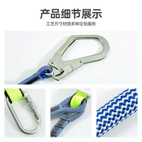 CE EN355 Certified Polyester Safety Lanyard with Shock Absorber and Double Hooks for Fall Protection
