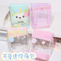 Soft Pastel Clear Ita Bag Coin Purse Keychain Mini Cosmetic Pouch for Students