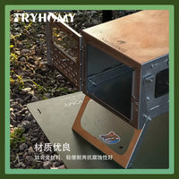 Portable Folding Titanium Alloy Outdoor BBQ Grill and Fire Pit