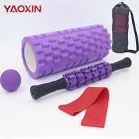 Muscle Relaxation Foam Roller Set with Massage Stick and Myofascial Release Balls for Pilates and Yoga