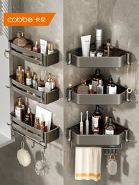 Kabe Punch-Free Corner Shower Caddy for Bathroom and Toilet