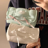Cute Cat Bow Pencil Case for Students, Large Capacity Stationery Pouch