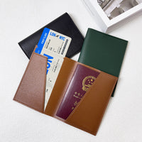 PU Leather Travel Passport Holder & Boarding Pass Wallet with Luggage Tag