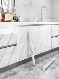 Thickened Waterproof Oil-Proof Marble Pattern Kitchen Wall Sticker High Temperature Resistant