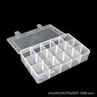 15-Grid Clear PP Storage Box with Removable Dividers for Small Parts, Screws, Electronic Components, and Hardware Tools