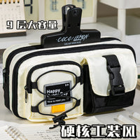 2025 New Large Capacity Canvas Pencil Case for Students, Multi-functional & Dirt-Resistant