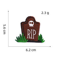 Halloween Embroidered Patches for Party Decoration, Pumpkin Spider Bat Ghost Festival Iron-On Appliques
