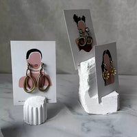 Earring Display Stand Card Holder with Plaster Base for Studs and Dangles
