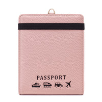 RFID Blocking Travel Passport Holder Neck Pouch Multi-functional Ticket Document Organizer