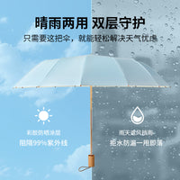 16-Rib UPF50+ UV Protection Folding Sun Umbrella for Women