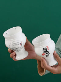Aishan Yuan Saffron Moxibustion Cup Double-Layer Ceramic Anti-Scald Portable Moxa Device