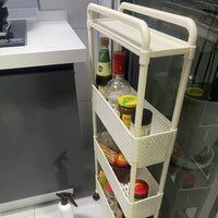 Slim Storage Cart with Wheels for Kitchen Refrigerator Gap Bathroom Narrow Shelf Organizer Vegetable Basket