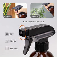 500ml Boston Glass Dispenser Bottles with Pump or Spray Top, 2 or 4 Pack