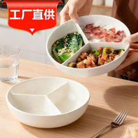 Ceramic Divided Steaming Plate for Rice Cooker, Kids' Food, and Home Use