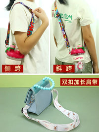 Universal Crossbody Wide Strap for Water Bottles, Cups, and Camera Bags with Hooks - Cute Girly Style