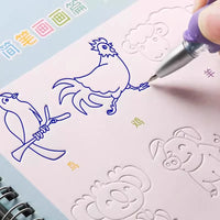 Reusable Groove Tracing Books for Kids - Daily Practice for Pen Control and Handwriting