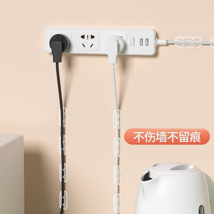 Self-Adhesive Cable Clips for Wire Management, No-Trace Cord Organizer for Home and Office