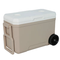 Portable Rolling Cooler with Wheels and Handle for Camping, Fishing, and Commercial Use