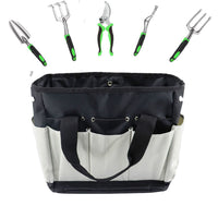 Durable 600D Oxford Cloth Garden Tool Storage Bag with Multiple Pockets, Waterproof Tote for Gardening Tools