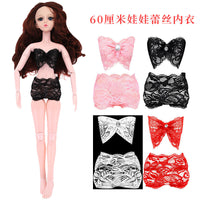 60cm Doll Lingerie Set with Lace Robe and Underwear for 1/3 BJD Dolls
