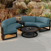Outdoor Aluminum Alloy Round Sectional Sofa Set for Patio Garden Hotel Balcony