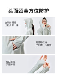 VVC Women's Loose Fit Ice Silk UV Protection Sun Protection Jacket with Mask