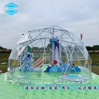Outdoor Stargazing Transparent Dome Tent for Camping & Dining, Detachable Spherical Glamping Pod