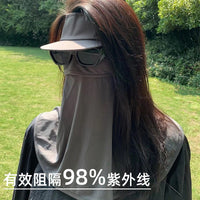 Women's UPF 50+ Full Face Sun Protection Mask with Neck Flap and Brim