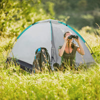 Lightweight Single-Layer Camping Tent for 2-4 People, Portable Rain and Sun Shelter for Beach, Park, and Outdoor Use