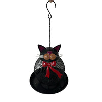 Hanging Cat Silhouette Bird Feeder for Outdoor Garden Patio Decor