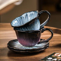 Luxury Floral Coffee Cup and Saucer Set for Latte and Afternoon Tea