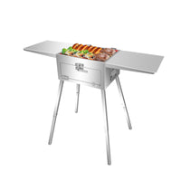 Portable Multifunctional Stainless Steel Charcoal BBQ Grill Outdoor Barbecue Table Pizza Oven for Camping Picnic