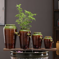 Ceramic Water Feature Fish Tank Filter with Waterfall and Circulating Water for Aquascaping