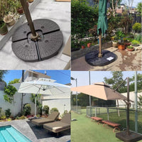 Outdoor Patio Umbrella Base Stand for Cantilever and Market Umbrellas, Water/Sand Fillable or Solid Weight