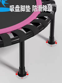 Foldable Trampoline with Handrail for Adults & Kids, Silent Rebounder for Home Fitness