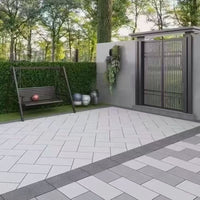 Outdoor PC Quartz Stone Tile for Garden and Patio, Non-Slip Paving Stone, Lychee Surface