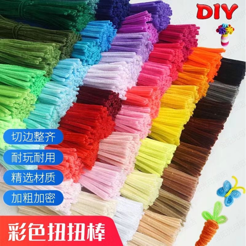 Macaron Pipe Cleaners for DIY Crafts, Dinosaur & Dragon Hatchling Art Supplies, Kindergarten Fuzzy Sticks