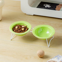 Ceramic UFO Pet Bowl with Stand for Cats and Dogs - Elevated Food and Water Dish