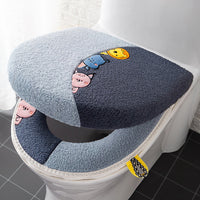 Toilet Seat Cover Set, Thick Plush Zippered, Enlarged, 2-Piece, for Home Use